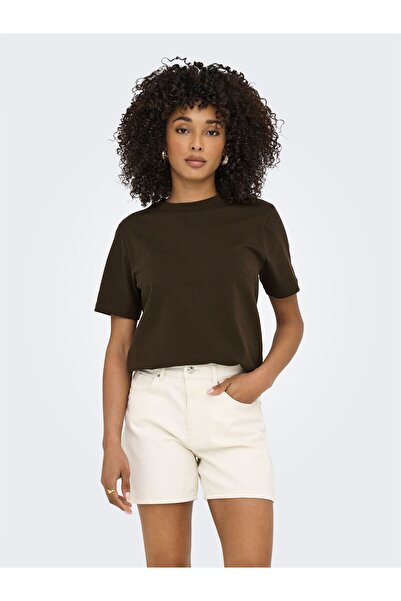 ONLY Onlmonja Life S/S Tee Jrs Noos Women's Brown T-Shirt - 15320892