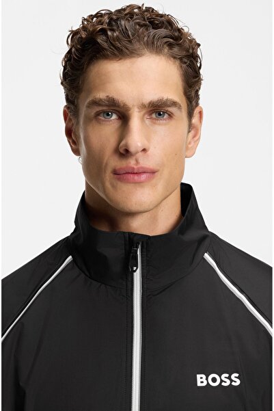 BOSS Men's Regular Fit Mock Neck Elastic Cuffed Black Tracksuit Set 50556526-001