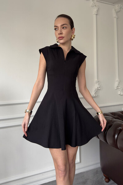 MAGARDE Mini rochie cu mâneci zero - NEGRU