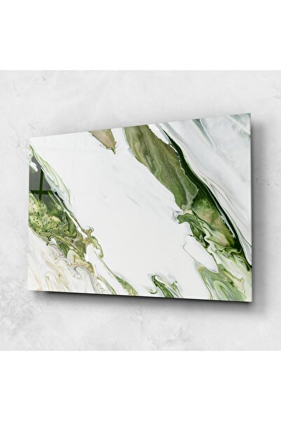 Arthub Tablou Sticla,Dormitor si Living, Marble, Green Liquid Marble