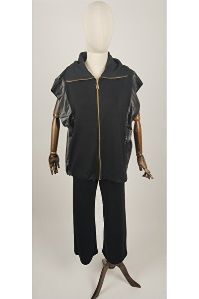 Ekru Modal Fabric Vest Set Detailled Lower-Upper Women's Premium Set