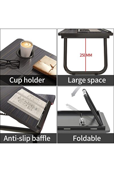 SKY TOUCH SKY-TOUCH Foldable Laptop Desk for Bed & Couch - Adjustable Tilt Portable Lap Desk with Cup Holder (