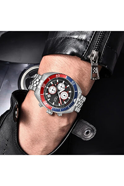 Lige Men's Watch Elegant Business Silver Quartz Luminous Hands Analog Date