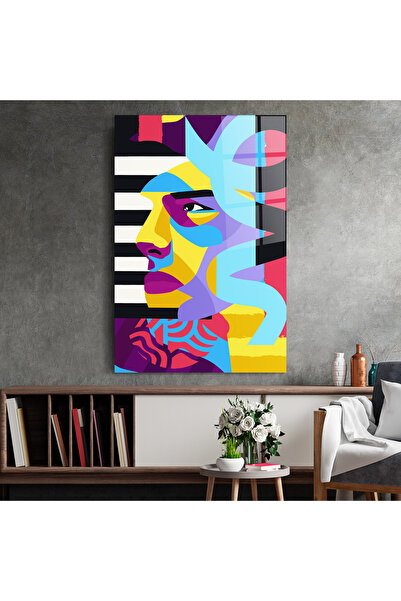 Arthub Glass Painting, Bedroom and Living Room, Collages, Abstract Male Face