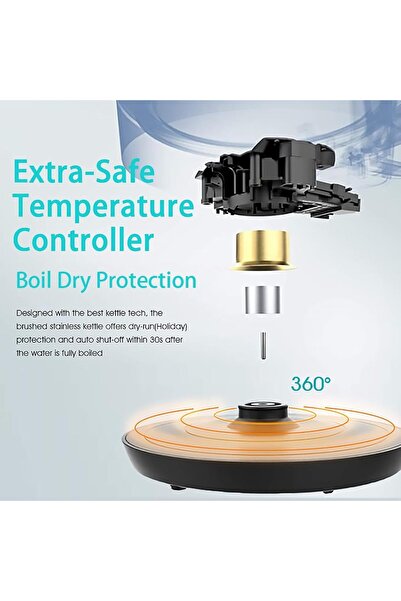 SKY TOUCH SKY-TOUCH Electric Kettle 2L, 1500W Borosilicate Glass, Auto Shut-Off & Boil-Dry Protection