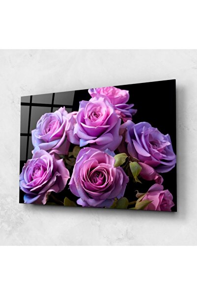 Arthub Tablou Sticla,Dormitor si Living, Trandafiri, Light Purple Rose