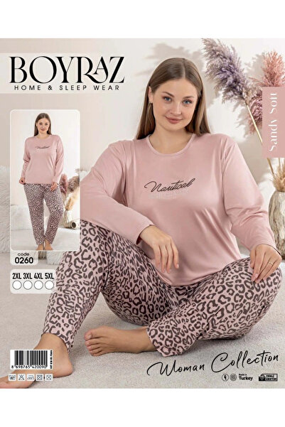 BOYRAZ 0260 Women's Sandy Oversized Long Sleeve Pajama Set