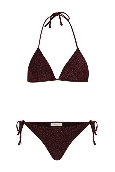 AQUELLA Glitter black triangle bikini set