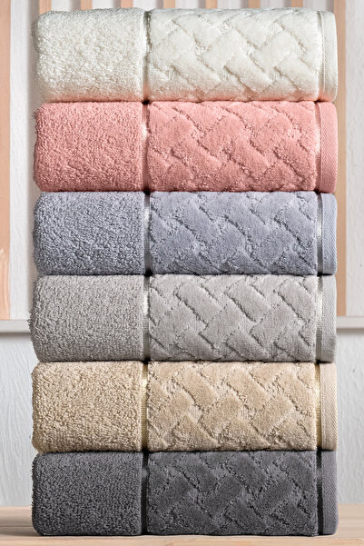 Minoset طقم مناشف يد من القش مكون من 6 قطع 100% قطن 50x90 سم - مناشف ماصة، نا...