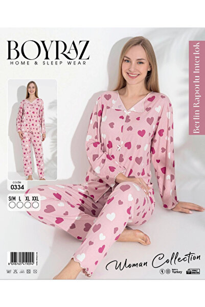 BOYRAZ 0334 Women's Long Sleeve Pajama Set