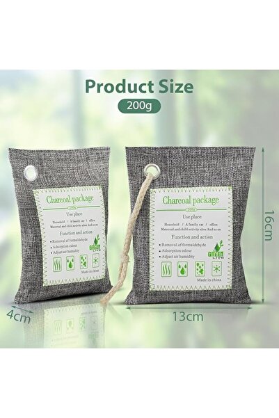 SKY TOUCH SKY-TOUCH 4 Pack 200g Activated Bamboo Charcoal Bag for Car & Home