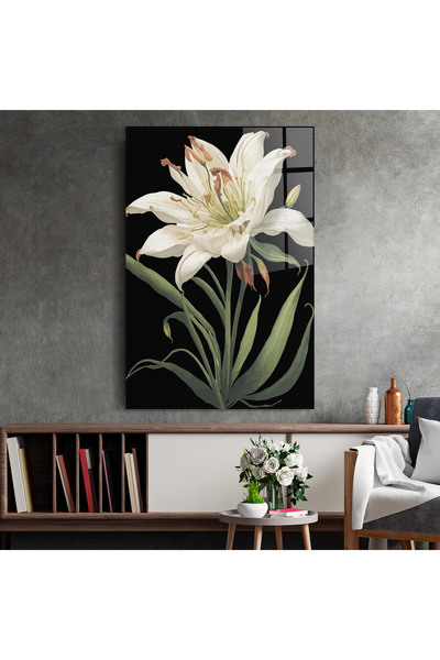 Arthub Glass Painting, Bedroom and Living Room, Lilies, Columbia White Lily