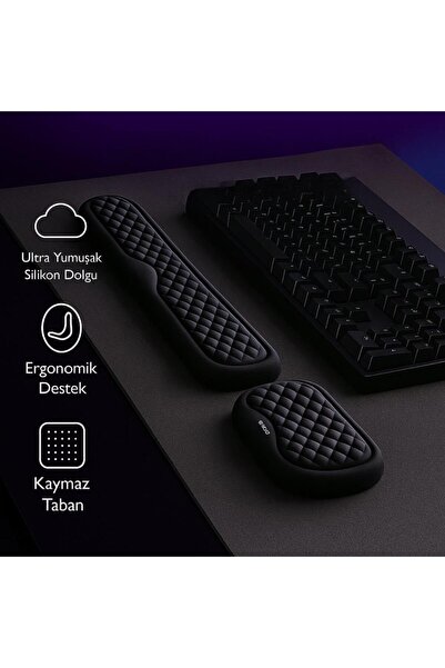 coofbe Masaüstü Kol Dayama Padi Ergonomik Klavye ve Mouse İçin Bilek Destek Seti Bilek Yastığı