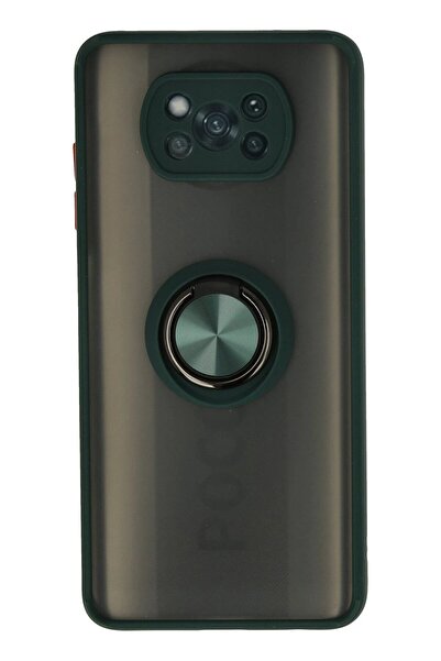 CepteToptan Myt09 Xiaomi Pocophone X3 Case Montreal Ringed Silicone Cover - Green