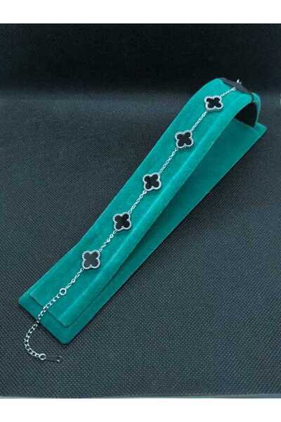 ASLI AKSESUAR Black Stone Silver Bracelet