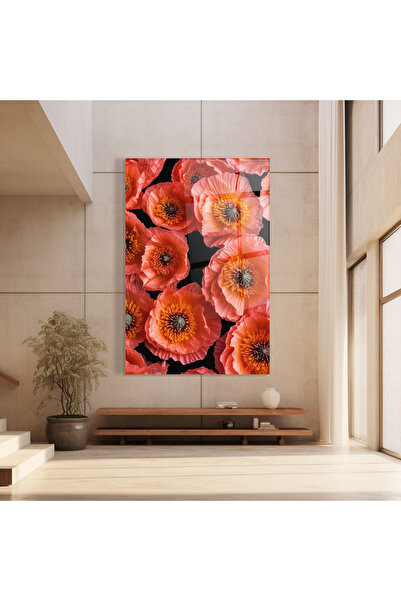 Arthub Glass Painting, Bedroom and Living Room, Poppies, Light Red Poppies