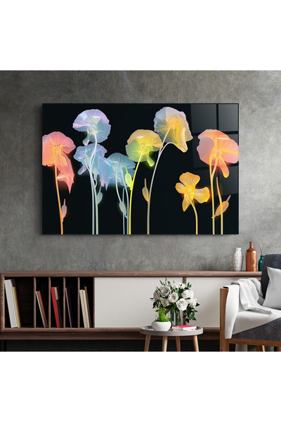 Arthub Glass Painting, Bedroom and Living Room, Poppies, Neon Poppy