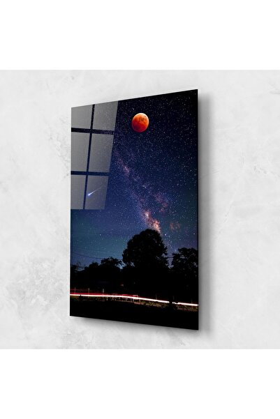 Arthub Glass Painting, Bedroom and Living Room, Sunset, Red Moon