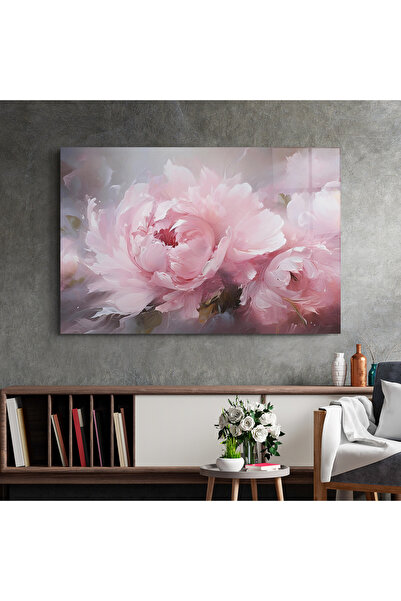 Arthub Glass Painting, Bedroom and Living Room, Peonies, Dreamy Painting Peony