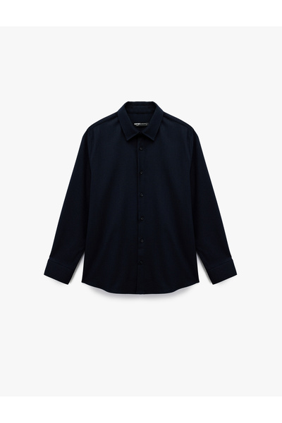 Koton Regular Fit Viscose Blend Classic Collar Long Sleeve Shirt