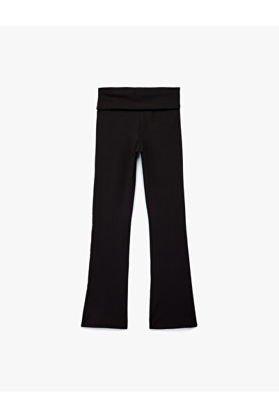 Koton Layered Slim Fit High Waist Long Flared Sports Leggings