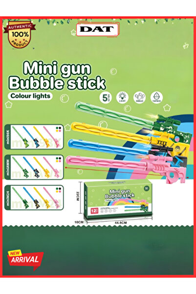 DAT مسدس فقاعات صغير مع 12 عصا مزودة بإضاءة LED - لعبة فقاعات ملونة خارجية لل...