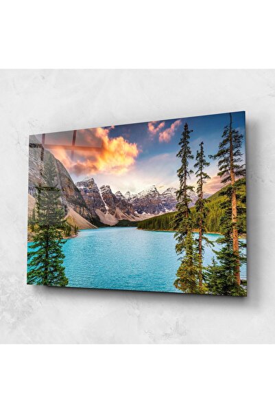 Arthub Glass Painting, Bedroom and Living Room, Lakes, Blue Magic Lake