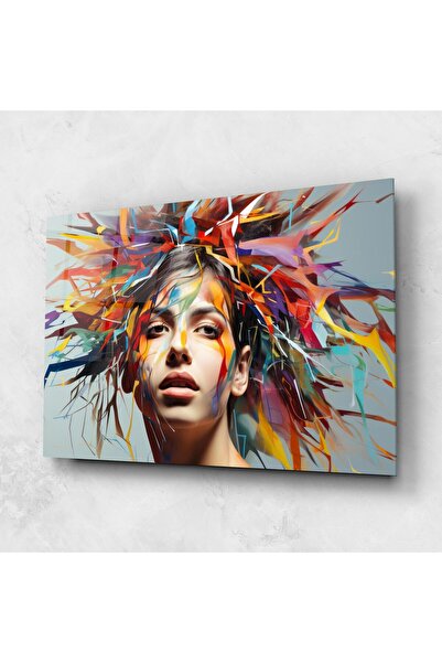 Arthub Glass Painting, Bedroom and Living Room, Digital, Colorful Paint Hair