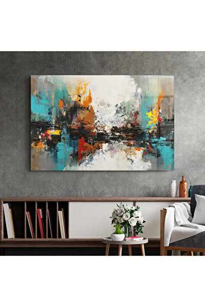 Arthub Tablou Sticla,Dormitor si Living, Arta Abstracta, Abstract City Painting