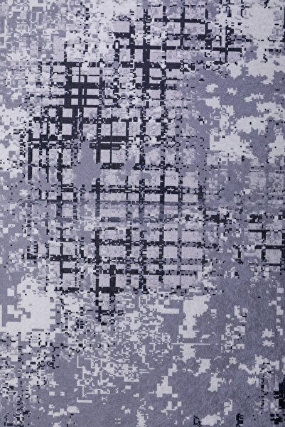 Dijidekor Digital Carpet Modern Designed Gray Color Washable Non-Slip Cut Carpet Runner 160X200