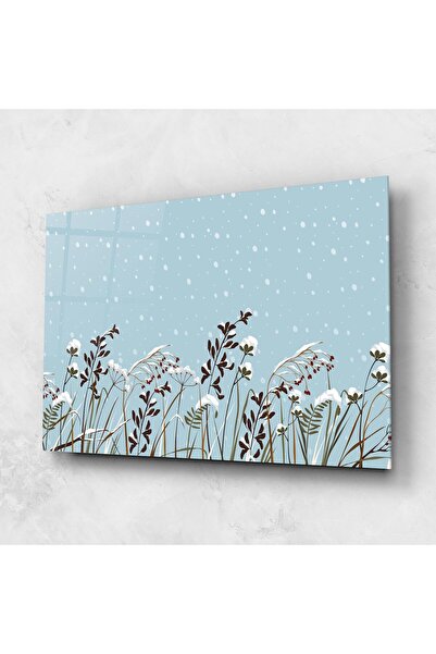 Arthub Glass Painting, Bedroom and Living Room, Winter, Snow Plants