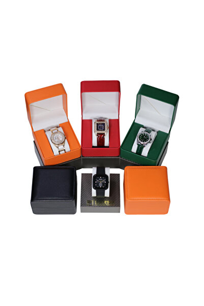 algoshop Single Watch Storage Box with Cushion, Elegant, PU Leather, Green