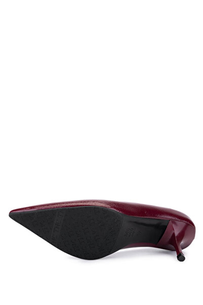 Tamer Tanca Women's Faux Leather Burgundy Patent Leather Heeled Shoes