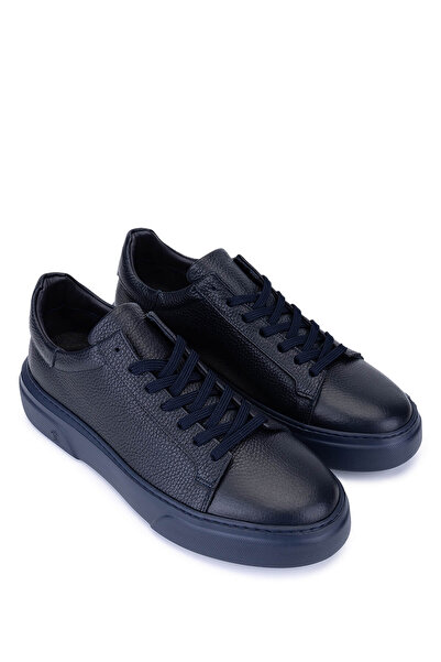 Tamer Tanca Men's Genuine Leather Navy Blue Sole Sneakers & Sports Shoes