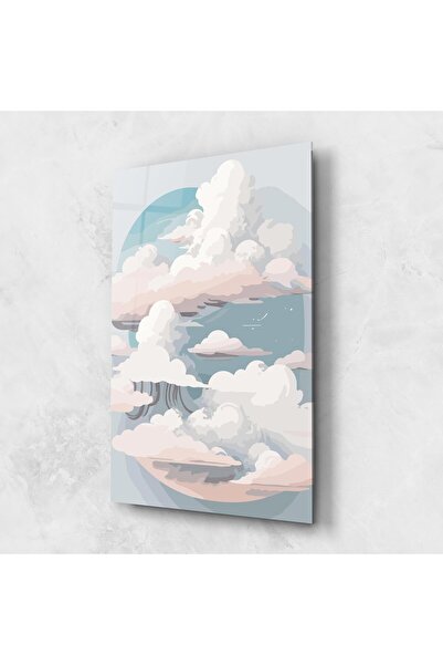 Arthub Glass Painting, Bedroom and Living Room, Clouds, Cloud White Art
