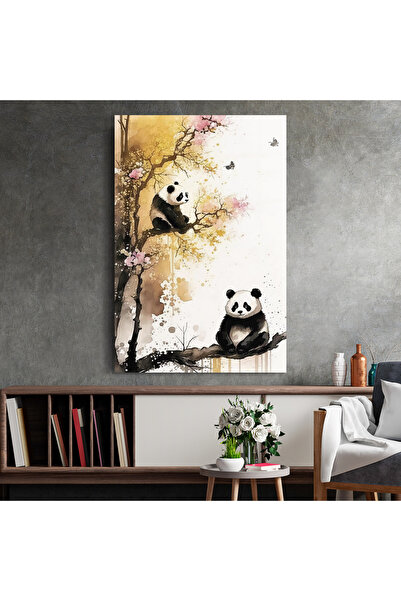 Arthub Glass Painting, Bedroom and Living Room, Asian, Asian Panda View