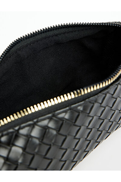 Koton Knitted Patterned Zippered Makeup Bag