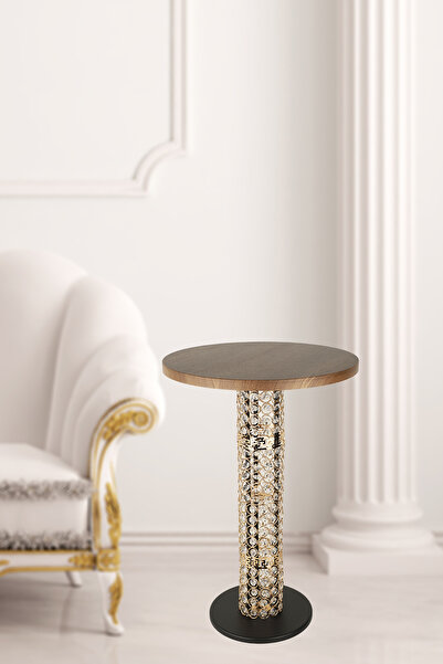 Begüsa Astelia Gold Taşlı Sehpa Ceviz Ahşap