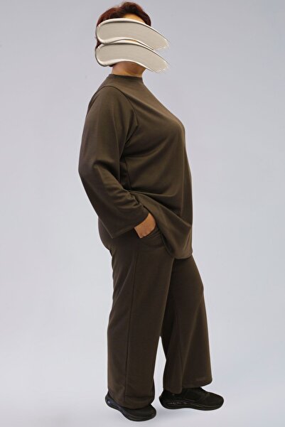 EN WOMAN Seasonal Tracksuit Set - Ecrin Fabric Large Size Tracksuit Set