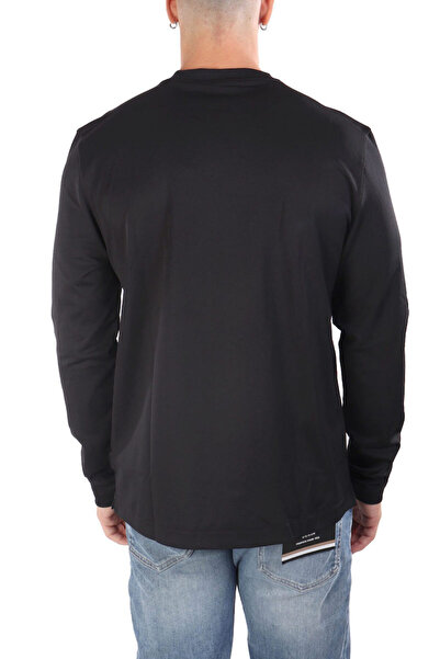 BOSS Men's Slim Fit Crew Neck Long Sleeve Black T-Shirt 50554524-001