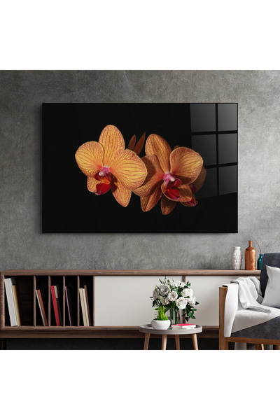 Arthub Glass Painting, Bedroom and Living Room, Orchid, Light Orange Orchid