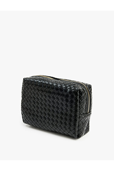 Koton Zippered Knitted Patterned Makeup Bag