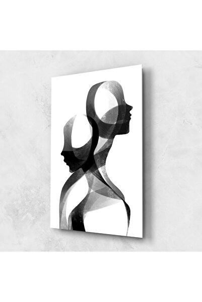 Arthub Tablou Sticla,Dormitor si Living, Femei Abstracte, Abstract Grey Couple