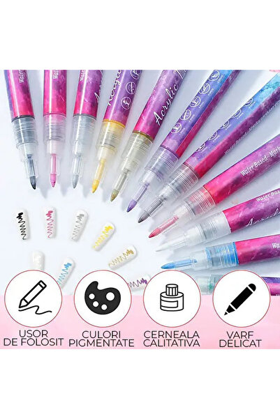 PANDERA.RO Set of 12 3D Acrylic Nail Pens PAINTIFY ART