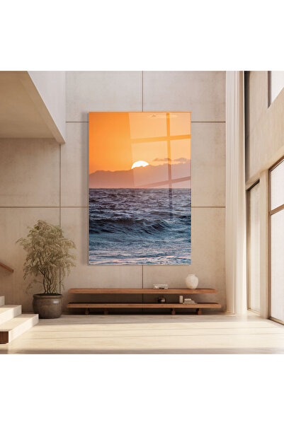 Arthub Glass Painting, Bedroom and Living Room, Sunset, Morning Waves