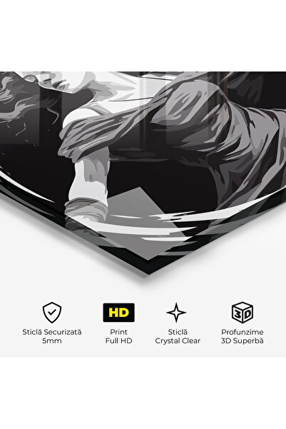 Arthub Glass Painting, Bedroom and Living Room, Digital, Circle Grey Lady