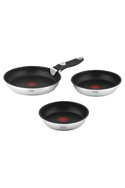 Teesa [title] Set 4 Pieces 3 Pans 22/24/28 Removable Handle