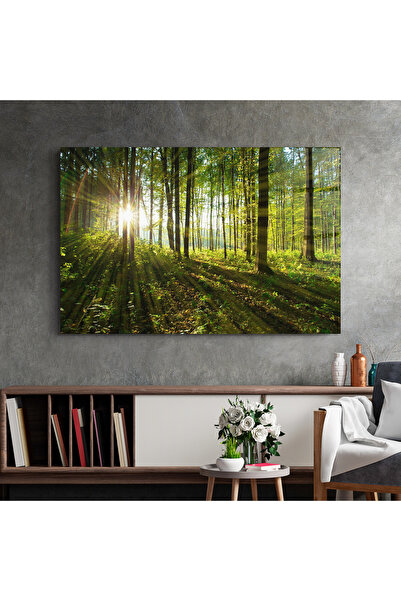 Arthub Glass Painting, Bedroom and Living Room, Forests, Green Light Forest