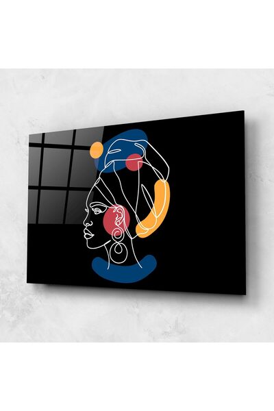 Arthub Tablou Sticla,Dormitor si Living, Femei Africane, African Blue Yellow