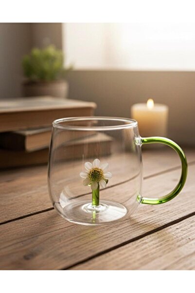 Yonca Hediyelik Brosilikat cam3D Figürlü kupa (gül-flamingo-kaktüs-papatya-denizyıldızı-yunus-kaplumbağa-yengeç)